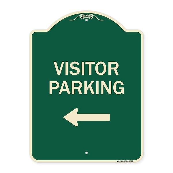 Signmission Designer Series-Visitor Parking 1, Green Heavy-Gauge Aluminum, 24" x 18", G-1824-9872 A-DES-G-1824-9872 - main